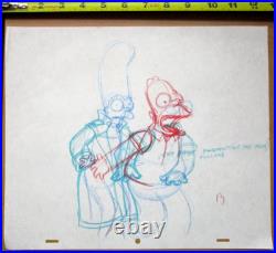1990's SIMPSONS FOX Walt Disney ORIGINAL PRODUCTION cel LAYOUT DRAWING Homer