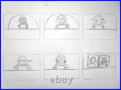 1990's SIMPSONS MOE FOX Walt Disney ORIGINAL PRODUCTION cel STORYBOARD DRAWING