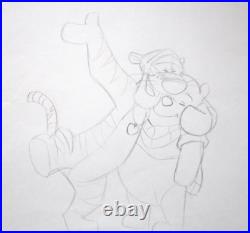 1990s TIGGER + WINNIE THE POOH WALT DISNEY ORIGINAL PRODUCTION cel DRAWING