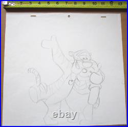 1990s TIGGER + WINNIE THE POOH WALT DISNEY ORIGINAL PRODUCTION cel DRAWING