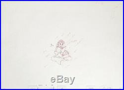 1991 Disney Beauty And The Beast Belle Original Production Animation Drawing Cel