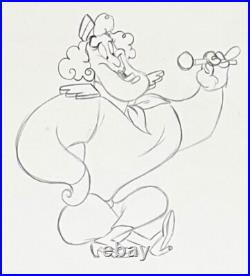 1992 Rare Walt Disney Aladdin Genie Original Production Animation Drawing Cel