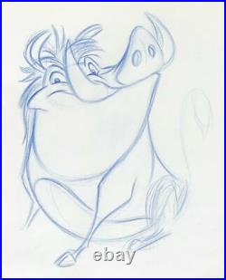 1994 Rare Disney The Lion King Pumbaa Original Production Animation Drawing Cel