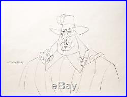 1995 Disney Pocahontas Governor Ratcliffe Signed Original Production Drawing Cel