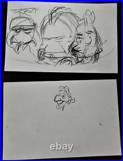 2 Disney The Little Mermaid Original Production Animation Storyboard Drawing Cel