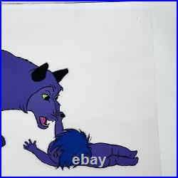 2 RARE WALT DISNEY Mowgli And Raksha Production Cels Art Animation