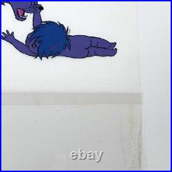 2 RARE WALT DISNEY Mowgli And Raksha Production Cels Art Animation