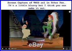 2 cels Peter Pan Tiger Lily Art Corner Disney hand paint Original Production cel