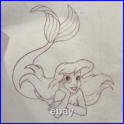 3 Vintage Disney Original Production Anime Art Drawings The Little Mermaid