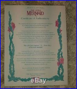 3 pieces, Disney's Little Mermaid Ariel Production cel, bonus collectibles stamps