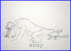 37 MICKEY MOUSE HAWAIIN PLUTO dog crab WALT DISNEY ORIGINAL PRODUCTION DRAWING
