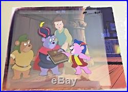 4 Gummi Bears Production cels and Original Background OBG Key Master Disney art