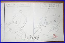 80 UNCLE SCROOGE DONALD DUCK WALT DISNEY PRODUCTION cel COMIC STRIP ART DRAWING