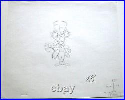 ALICE WONDERLAND MAD HATTER 1980s WALT DISNEY ORIGINAL PRODUCTION cel DRAWING