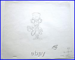ALICE WONDERLAND MAD HATTER 1980s WALT DISNEY ORIGINAL PRODUCTION cel DRAWING