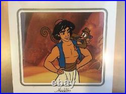 Aladdin & Abu Walt Disney Original Artist Animation Production Cel Art From Show