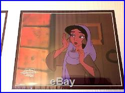 Aladdin Cel TV series Jasmine production cel with animation drawing Disney movie