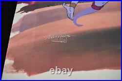 Aladdin & Genie Animation Cel (1994) Aladdin TV Series COA Painted Background
