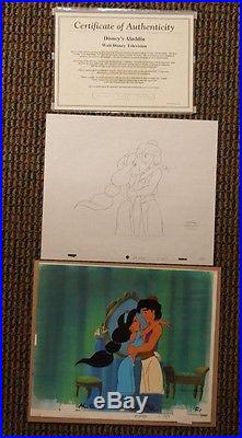 Aladdin Jasmine Original Production Cel Drawing Cert TV Series Love Romance