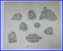 Animation Model Sheet 1936 Walt Disney Silly Symphonies Mother Pluto Chick RARE