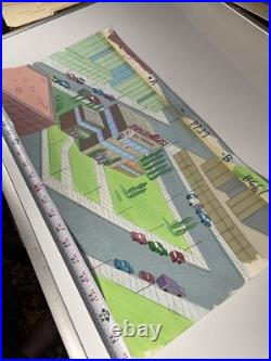 Animation cel BACKGROUNDS production art PANORAMIC vintage cartoon Disney X2