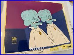 BART OF DARKNESS TO SERVE MAN ITCHY THE Simpsons DISNEY ORIGINAL ART CEL