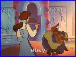 Beauty & The Beast Original Production Cel Cell Animation Art Disney Coa Drawing