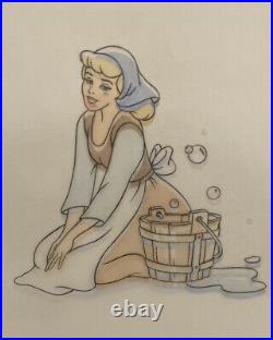 Cinderella Scrubbing Floor Walt Disney Original Animation Production Cel Art