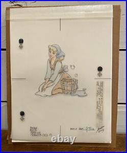 Cinderella Scrubbing Floor Walt Disney Original Animation Production Cel Art
