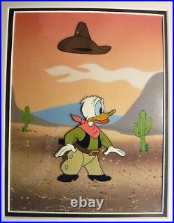 Cowboy Donald Duck Disney Art Corner Production Cel 1959 hand painted