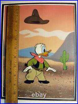 Cowboy Donald Duck Disney Art Corner Production Cel 1959 hand painted