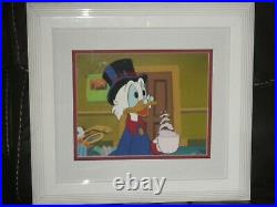 DISNEY DUCKTALES GREAT SCROOGE Mc DUCK ANIMATION CEL WITH PRODUCTION BACKGROUND
