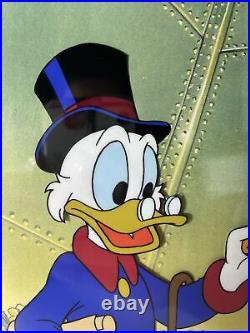 DISNEY Ducktales Original Production cel Scrooge Mcduck Framed Signed Carl Barks
