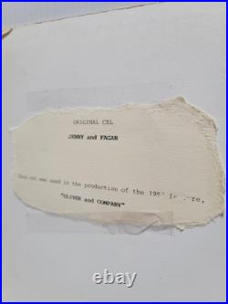 DISNEY OLIVER & COMPANY ORIGINAL PRODUCTION ANIMATION CEL COA Jenny Fagin