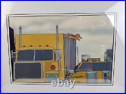 DISNEY OLIVER & COMPANY ORIGINAL PRODUCTION ANIMATION CEL Taxi Car Truck COA