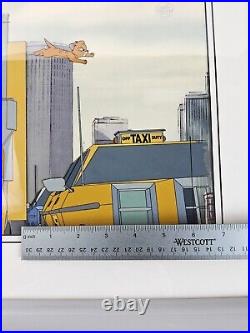 DISNEY OLIVER & COMPANY ORIGINAL PRODUCTION ANIMATION CEL Taxi Car Truck COA