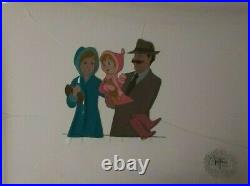 DISNEY THE RESCUERS PRODUCTION CEL OF PENNY WithPARENTS 1977