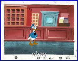 DONALD DUCK Production Used Animation Cel DD015 DISNEY Hand Painted Background