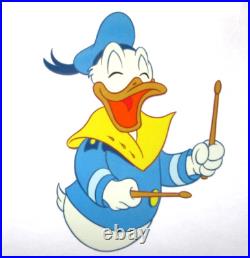 DONALD DUCK WALT DISNEY 1980s ORIGINAL PRODUCTION drawing CEL Drummer sailor hat