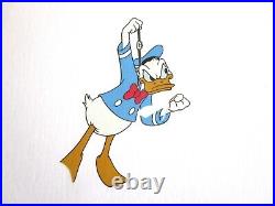 DONALD DUCK mickey mouse watch WALT DISNEY 80s ORIGINAL PRODUCTION CEL + DRAWING