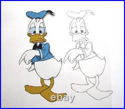 DONALD DUCK sailor hat WALT DISNEY 1980s ORIGINAL PRODUCTION CEL + DRAWING