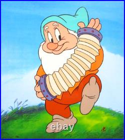 DOPEY SNOW WHITE DWARFS WALT DISNEY ORIGINAL drawing cel BOOK art accordion