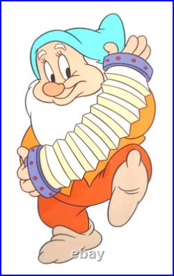 DOPEY SNOW WHITE DWARFS WALT DISNEY ORIGINAL drawing cel BOOK art accordion