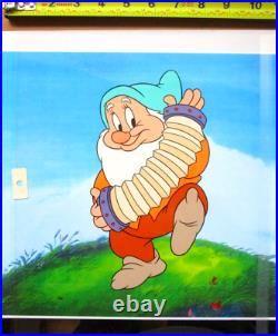 DOPEY SNOW WHITE DWARFS WALT DISNEY ORIGINAL drawing cel BOOK art accordion