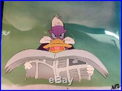Darkwing Duck Original Production Animation cel with Background & COA Disney