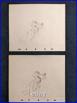 Disney 2 Rare Pluto Drawings Errol Gray LOA Documents Included