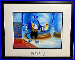 Disney Aladdin Tv Series 1994-95 Original Production Cel Genie As Beast & Lago