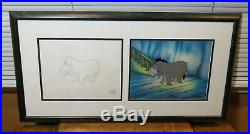 Disney Animation Art Eeyore Winnie the Pooh Original Production Cel and Drawing