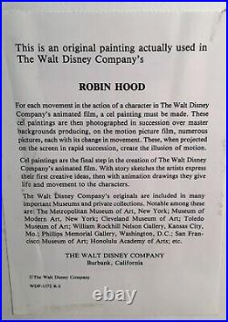 Disney Animation Art Original Production Cel Robin Hood 1973 Prince John