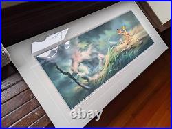 Disney Animation cel BAMBI production art movie Thumper Butterfly BACKGROUND LE